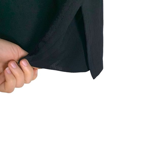 Exclusively Misook Black Stripe Pattern Long Sleeve Top Large - Picture 3 of 7